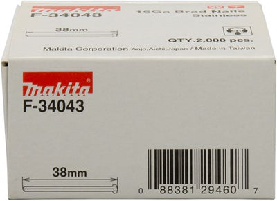 Makita accessoires brad rvs lengte 38mm uitvoering rvs a2 draaddikte 1,61mm - f-34043