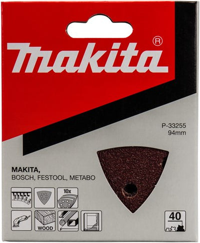Makita accessoires makita p-33255 schuurvel 3-k 94mm k40 red velcro 10st