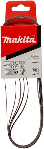 Makita p-43284 schuurband red - schuurband powervijl - schuurband stripschuurmachine - k100 - 9 x 533mm (5st)
