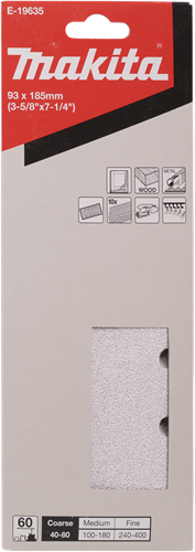 Makita accessoires makita schuurvel 185x93 k60 vlc white - e-19635