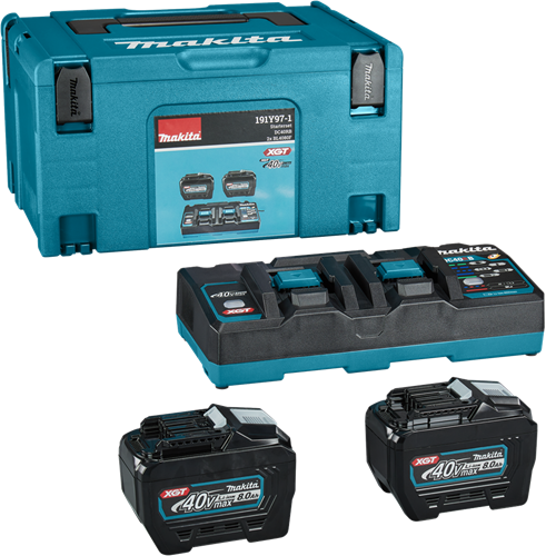 Makita 191y97-1 | xgt startset 40v max in mbox3 (2x 8.0ah bl4080f accu + dc40rb duo snellader) - 191y97-1