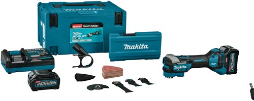Makita tm001gd201 xgt 40 v max multitool 2,5 ah accu (2 st), snellader, accessoireset, in mbox - tm001gd201