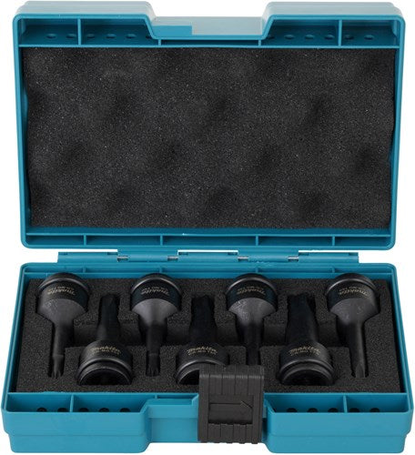 Makita accessoires makita torx slagschroefbitset | 7-delig | impact black | 1 2'' | vk - e-23628