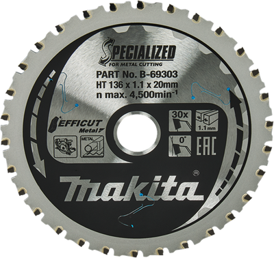 Makita accessoires makita zaagblad ffcut 136x20x1,1 30t 0g - b-69303