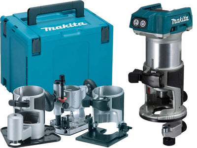 Makita drt50zjx3 accu freesmachine 18v li-ion | zonder accu's en lader in m-box