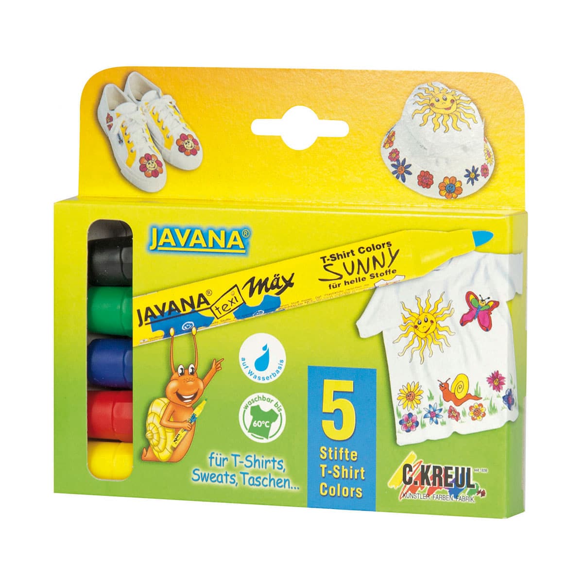 javana texi max sunny textielstift 5 basiskleuren