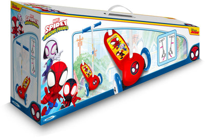 3-wiel kinderstep Spidey junior voetrem rood blauw