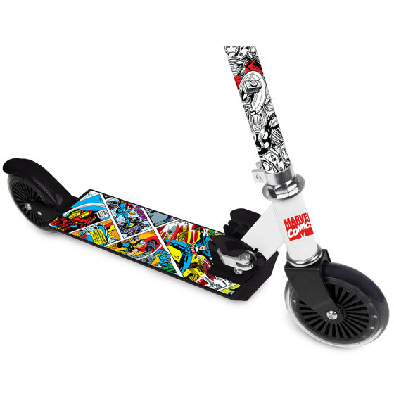 Marvel Avengers 2-wiel kinderstep voetrem jongens zwart wit
