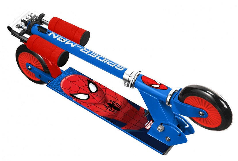 Marvel Spider-Man 2-wiel Kinderstep Opvouwbaar Voetrem Blauw Rood