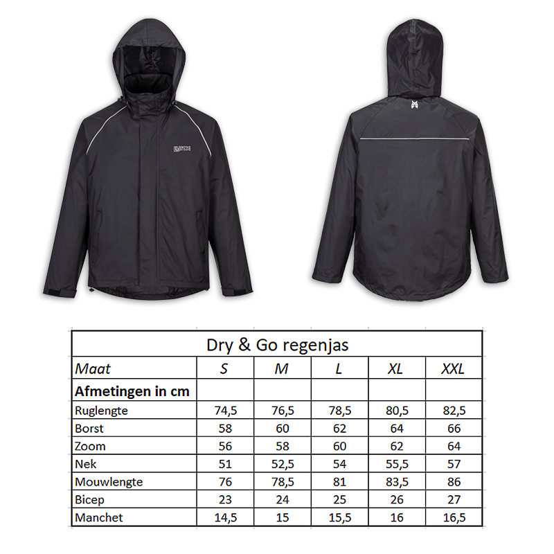 Regenjas Dry Go maat M