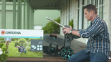 Gardena slangenwagen aquaroll l easy metal (grijs oranje, 18550-20) - afbeelding 2