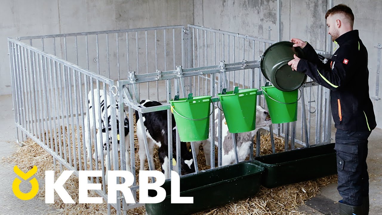 Kerbl producten kalveremmer met hygiene ventiel plus speen