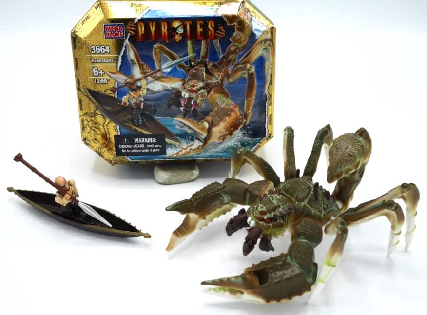 mega bloks pyrates razorscales krab met bootje en figuurtje