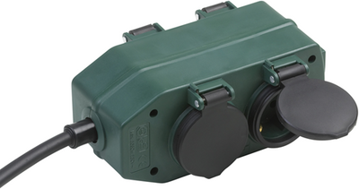 Meister stekkerblok 4v ip44 2m gr zw - wu7430940