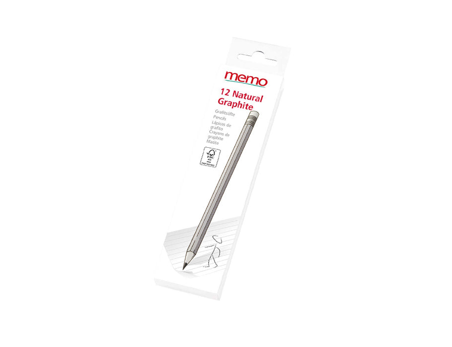 Memo potlood met gum - fsc - 12 stuks