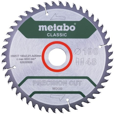 Metabo accessoires cirkelzaagblad | precision cut classic | 190x30mm | z48 wz 15° - 628283000