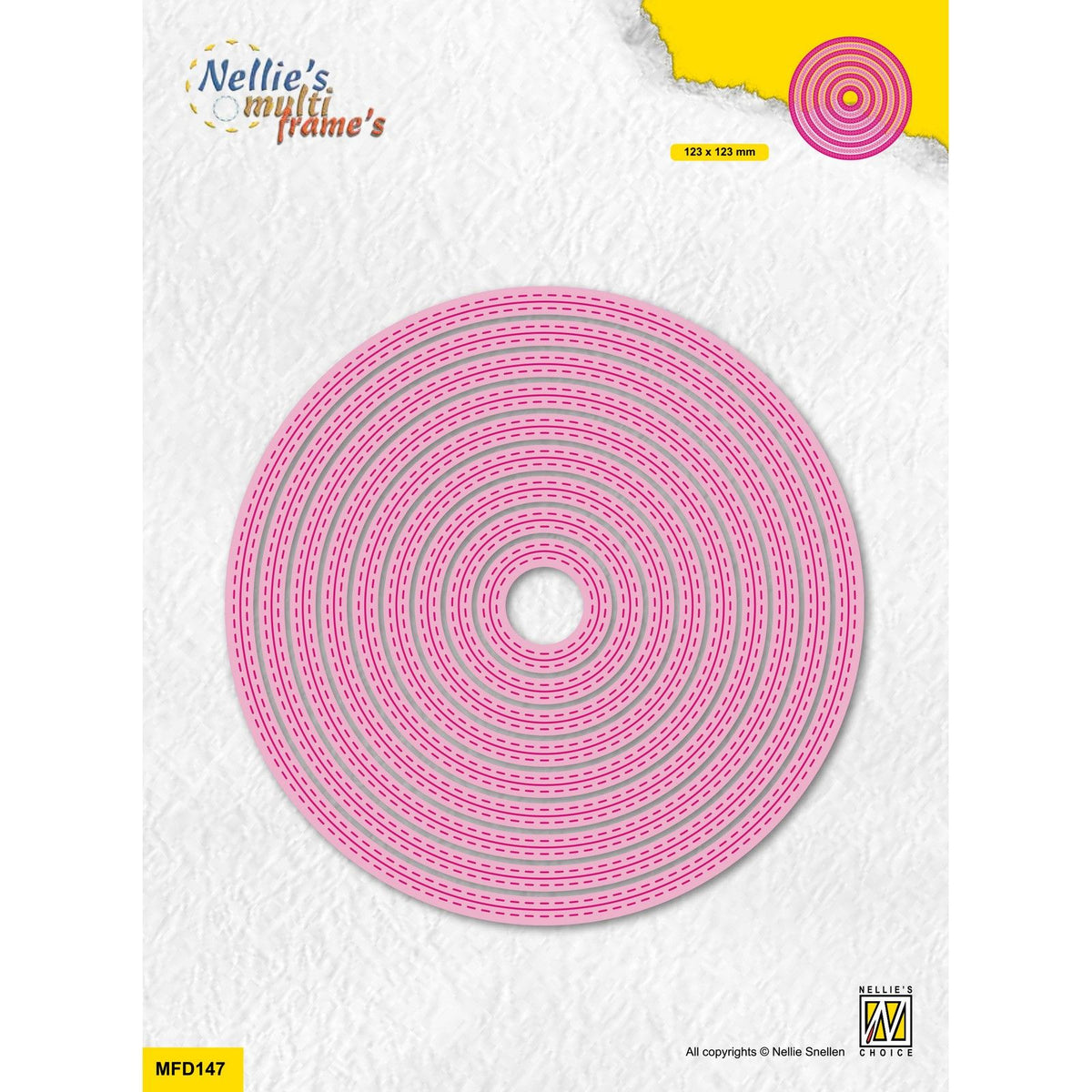 Nellie's choice • multi frame dies cirkel dubbele stippellijn 9st.
