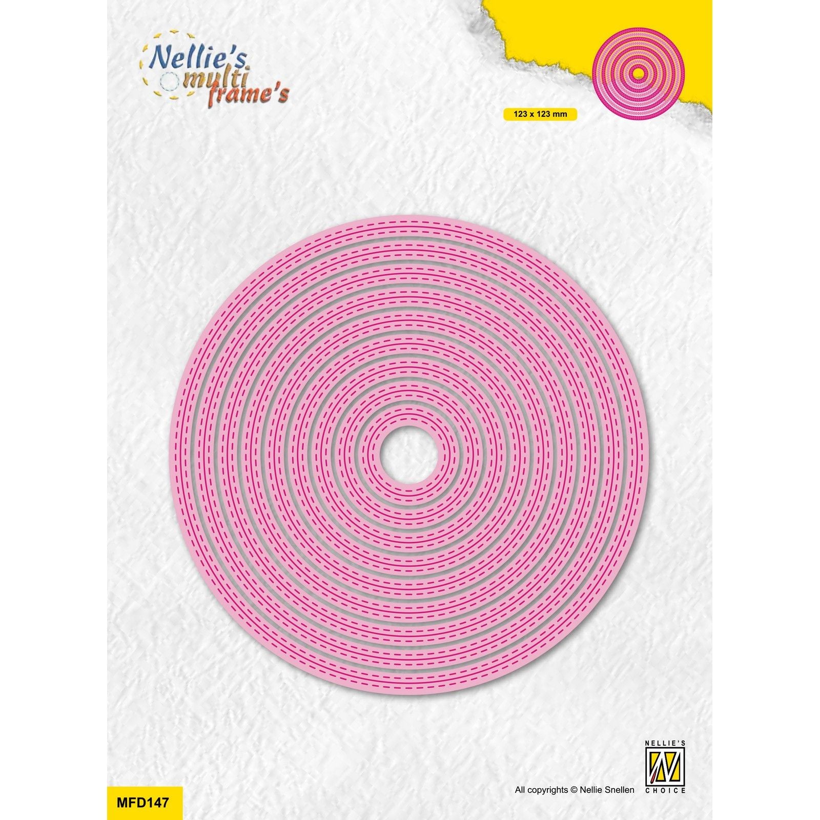 Nellie's choice • multi frame dies cirkel dubbele stippellijn 9st.