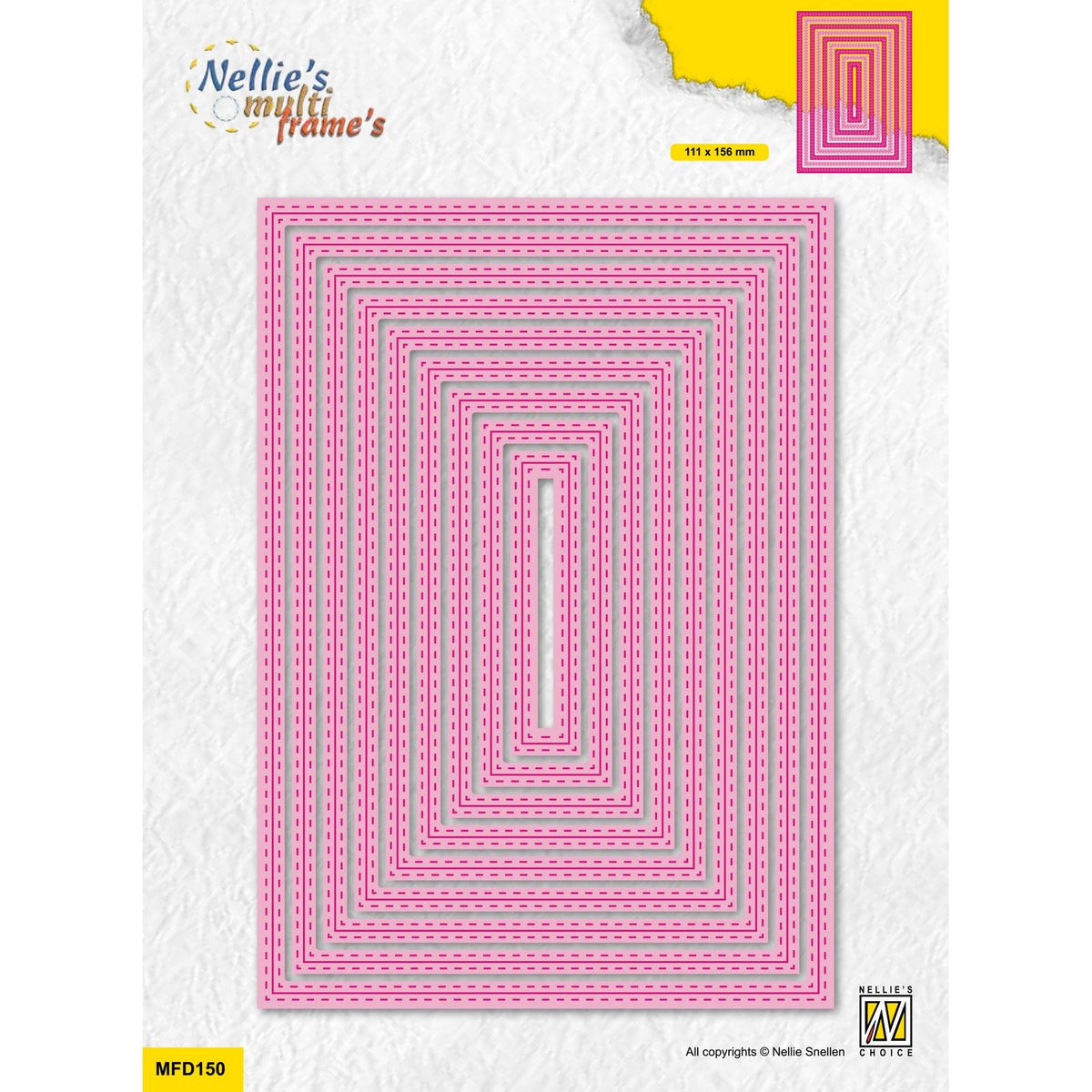 Nellie's choice • multi frame dies rechthoek dubbele stippellijn 9st.