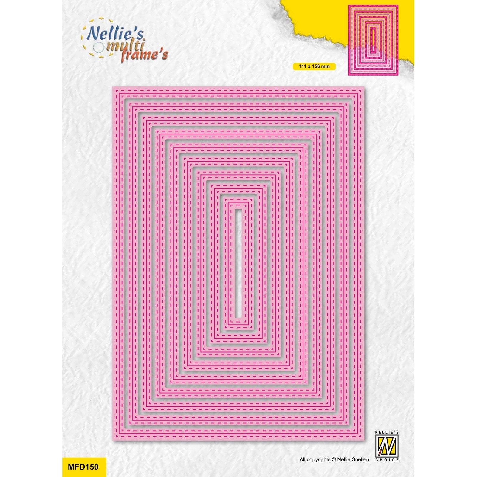 Nellie's choice • multi frame dies rechthoek dubbele stippellijn 9st.