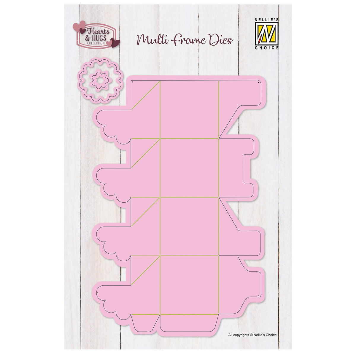 Nellie's choice • multi frame dies bloemen doosje 3st.