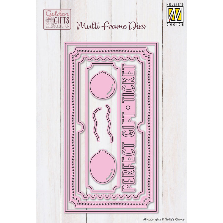 Nellie's choice • multi frame dies ticket met ballonnen 9st.