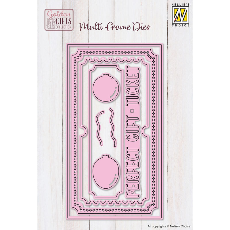 Nellie's choice • multi frame dies ticket met ballonnen 9st.