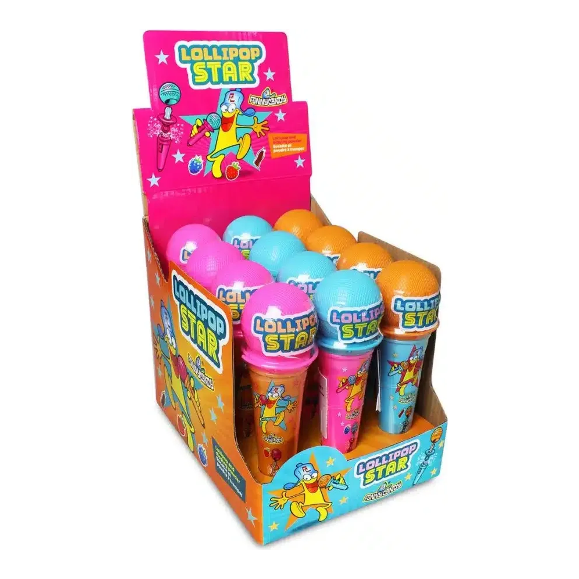 Funny candy microphone met lollie (12x 35gr)