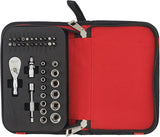 Milwaukee 1 4 compact ratchet set 39pc doppenset 1 4” four flat™compact in etui (39-delig) - 4932492672 - afbeelding 1