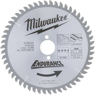 Milwaukee accessoires cirkelzaagblad 190 x 30 mm (54 tanden) - 4932471303