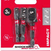Milwaukee accessoires doppen adapter shockwave set-3pc - 4932479228