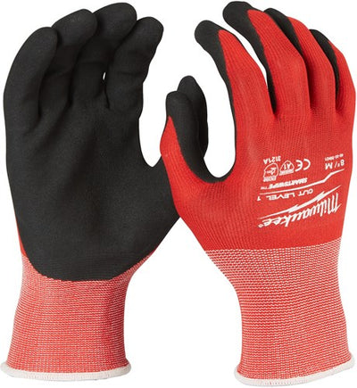Milwaukee accessoires milwaukee snijklasse 1gedimde handschoenen. cut niveau 1 gloves - m 8 - 1pc - 4932471416