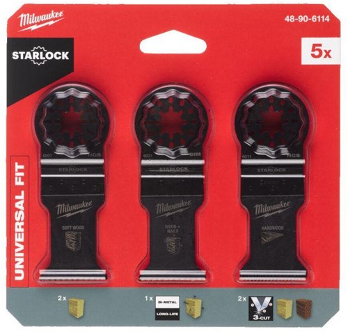 Milwaukee accessoires omt starlock | hout bladenset | 5-delig - 48906114