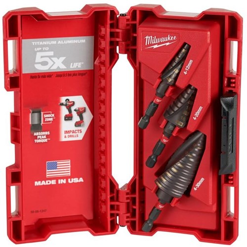 Milwaukee accessoires shockwave step drill set-3pc - 48899266