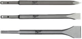 Milwaukee accessoires startersset sds-plus beitelset (3-delig) - 4932430001 - afbeelding 1