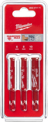 Milwaukee accessoires milwaukee diamantboorset | diamond max™ | 1 4 nat droog | 3 stuks - 4932498368 - afbeelding 2