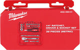 Milwaukee doppenset en ratel | 1 4 four flat™ | 38-delig | packout ready box - 4932498381 - afbeelding 2