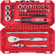 Milwaukee doppenset en ratel | 1 4 four flat™ | 38-delig | packout ready box - 4932498381