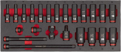Milwaukee doppenset | foam inlay | 3 8 | 23-delig - 4932493390
