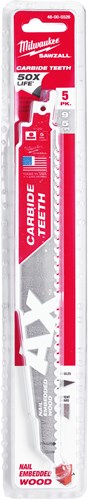 Milwaukee accessoires milwaukee heavy duty ax™ sloopbladen met carbide tanden | tct ax 230mm x 5 tpi | 5 pc - 48475526