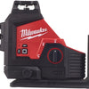 Milwaukee m12 3pl-0c | m12 driedimensionale laser met 3 groene 360° laser cirkels - 4933478103 - 4933478103