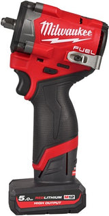 Milwaukee m12 fciwf38g3-502x | fuel compacte accu slagmoersleutel 12v 3 8 met frictiering in hd box (2x 5.0ah accu + c12 c lader) - 4933493452 - afbeelding 1