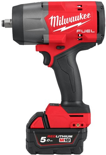 Milwaukee m18 fhiw2f12-502x m18 fuel™ slagmoersleutel 1 2 high trq, 1491nm frictiering, 2 x 5,0 ah - 4933492783
