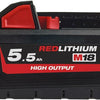 Milwaukee m18 hb5.5 accu 18v 5.5ah li-ion m18™ high output™ - 4932464712