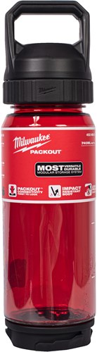 Milwaukee packout™ plastic fles met drinkdop | 740 ml | rood - 4932498636 - afbeelding 2