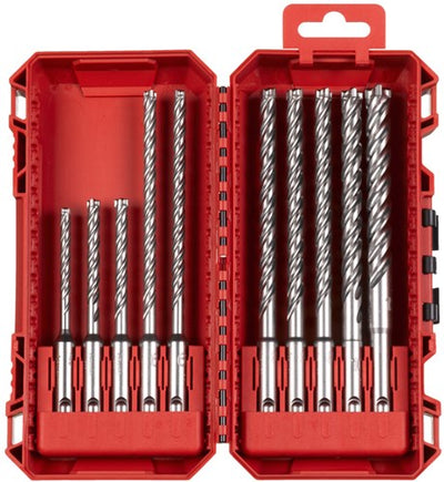 Milwaukee sds-plus borenset | mx4 | packout ready box | 5 6 6 x 115 6 6 8 8 8 10 x 165 12 x 160 mm - 4932500062