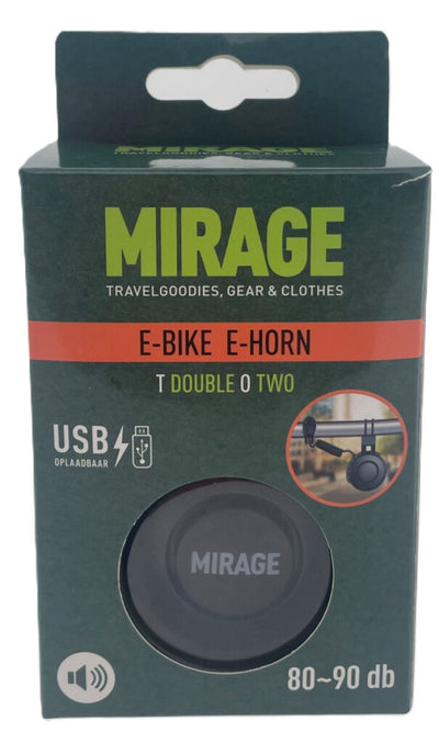 Mirage Fietshoorn T-002 80 90dB 6,5 cm ABS PC zwart 2-delig