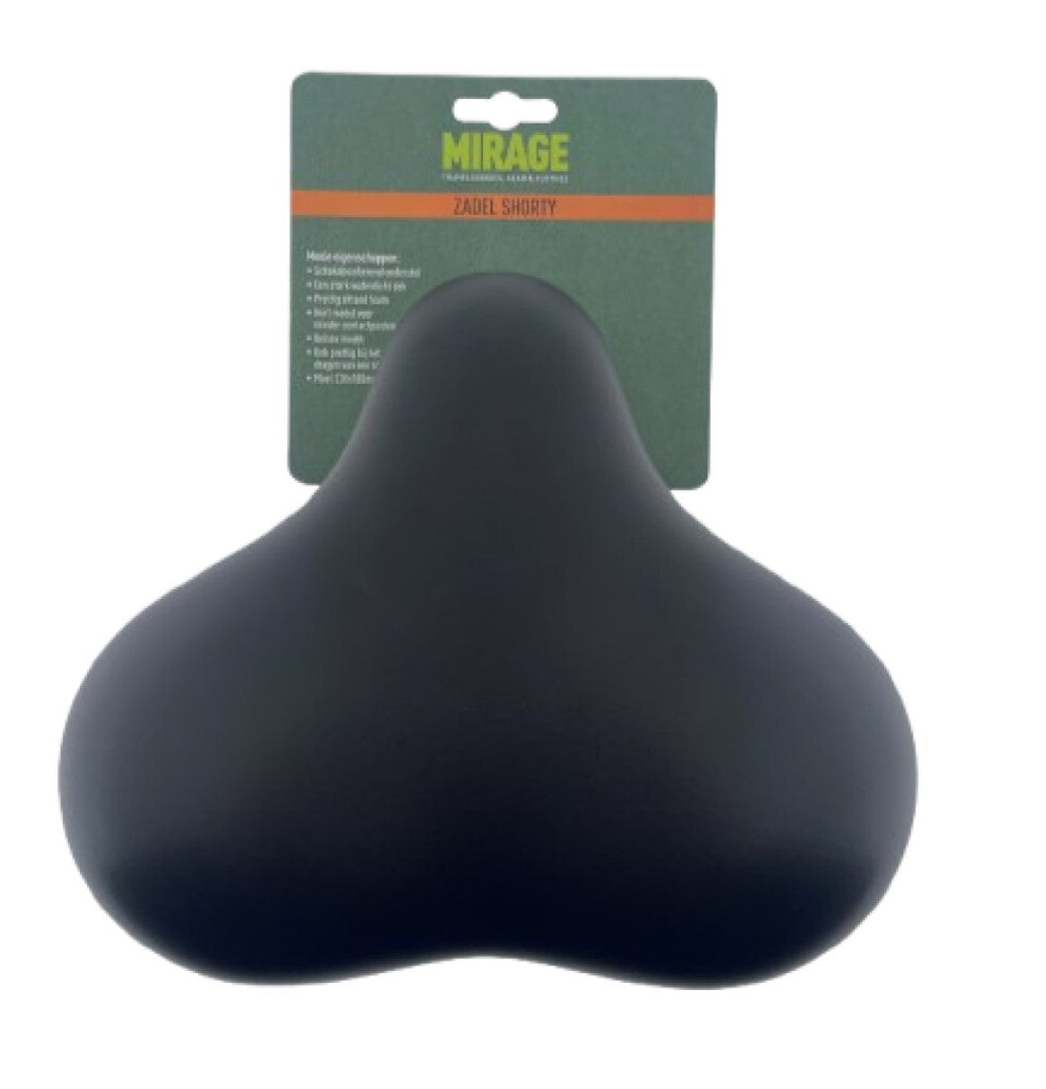 Mirage zadel tour comfort met vering shorty, zwart