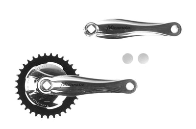 Miranda beta 1 crankstel met disc 95mm 33 tands crank gepolijst zwart