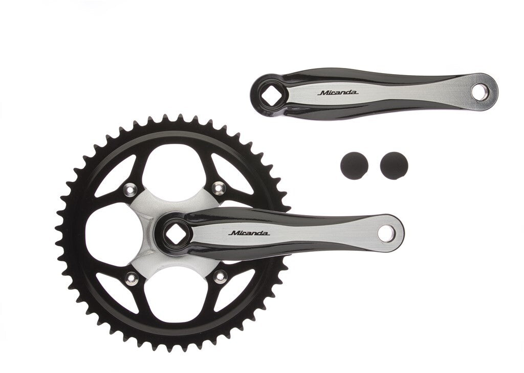 Miranda  beta 1+ crankstel 48t 3 32“ verwisselbaar, zwart zilver